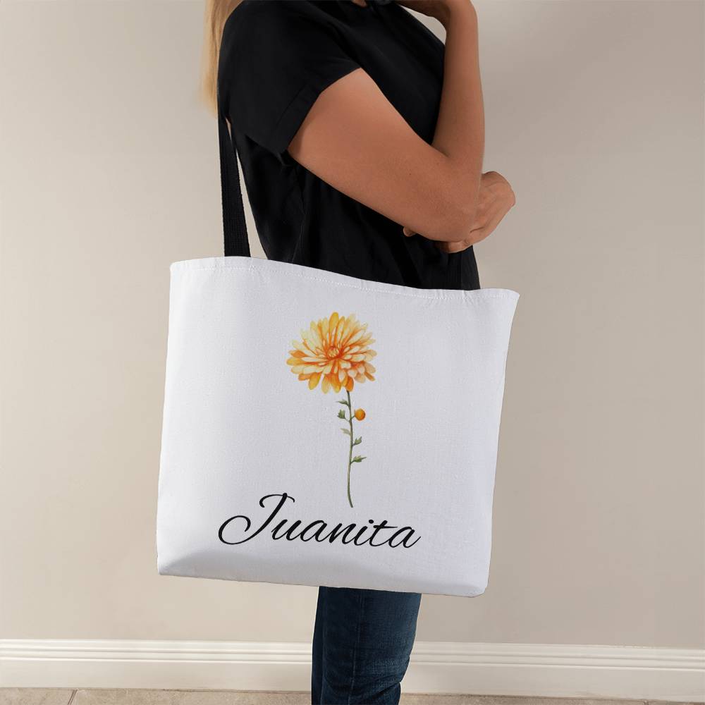 Classic Birth Month Flower Tote for Juanita