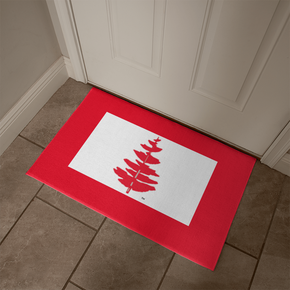 Douglass College Red Pine Tree - Red Holiday Welcome Mat