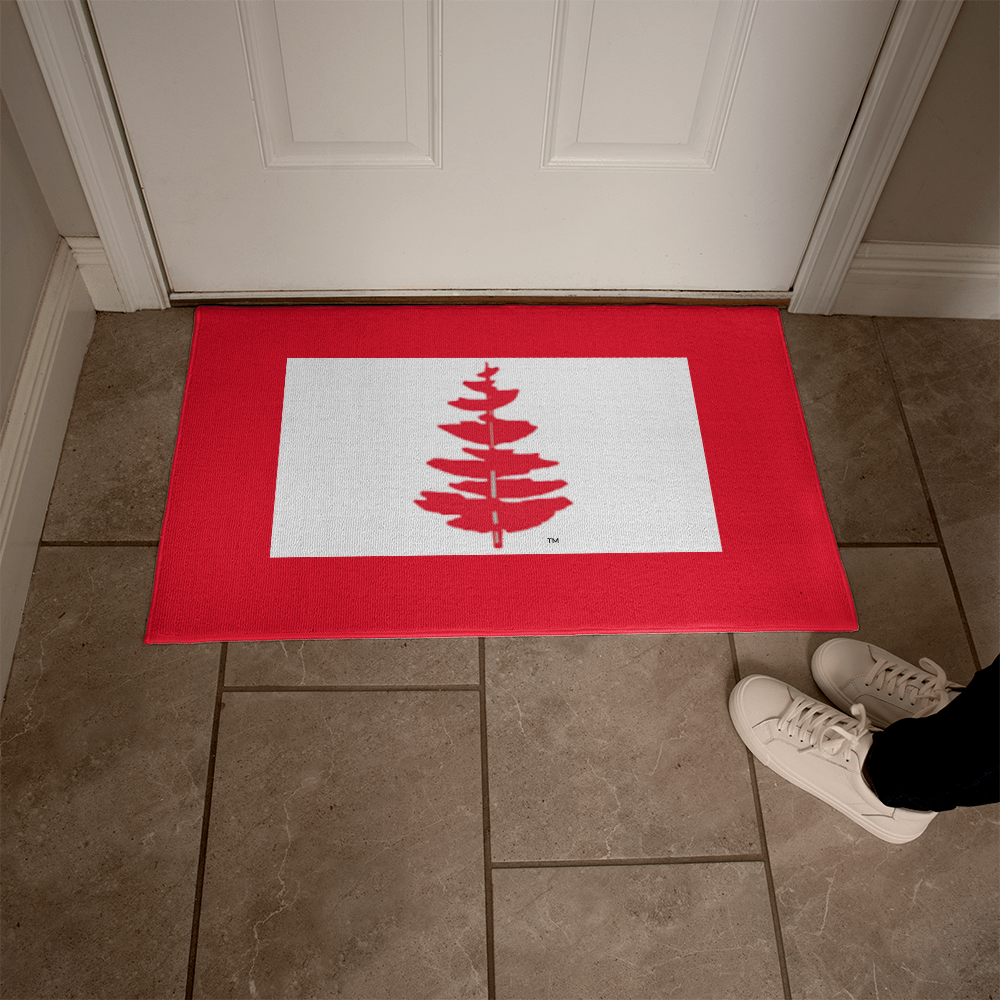 Douglass College Red Pine Tree - Red Holiday Welcome Mat