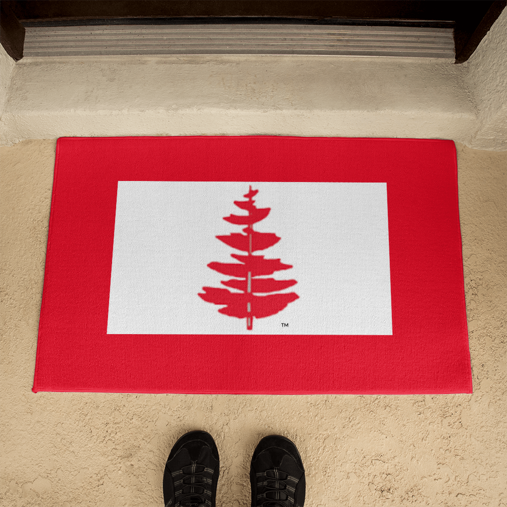 Douglass College Red Pine Tree - Red Holiday Welcome Mat