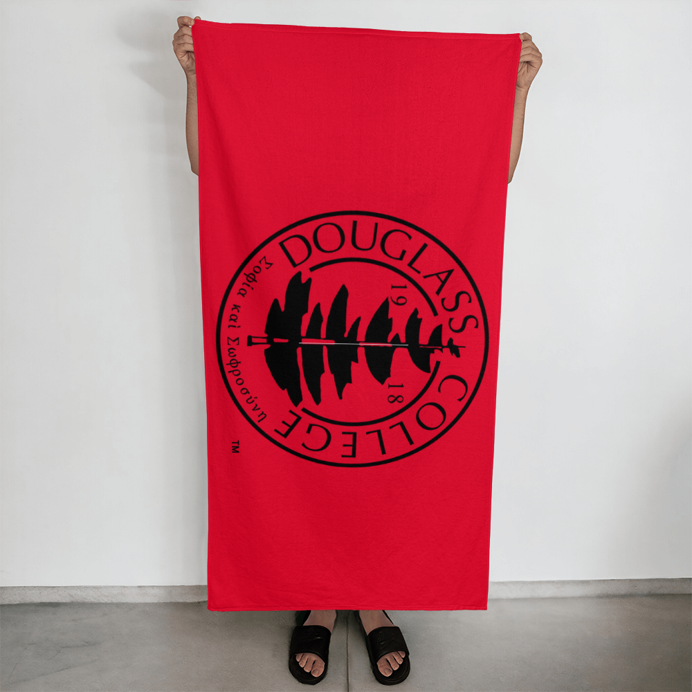 Douglass College Seal on Red Background