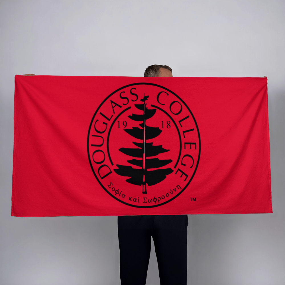 Douglass College Seal on Red Background
