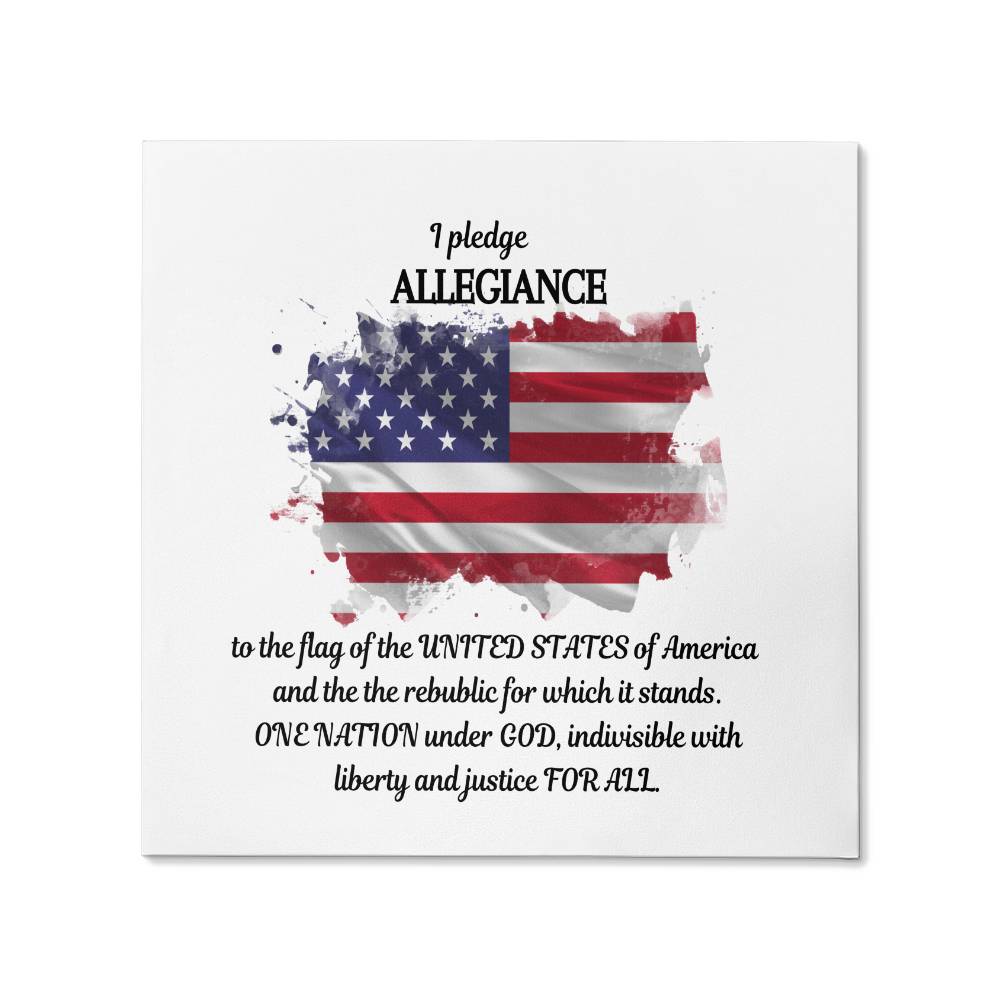 I pledge Alliance -American Flag - Gallery Wrapped Canvas Wall Art