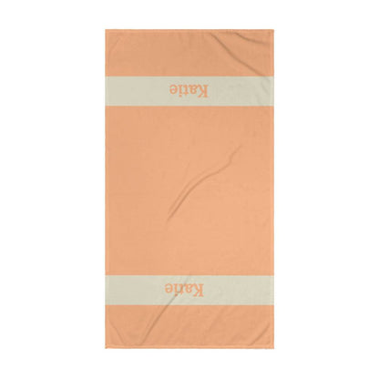 Personalized Colorful Beach Towel - Salmon