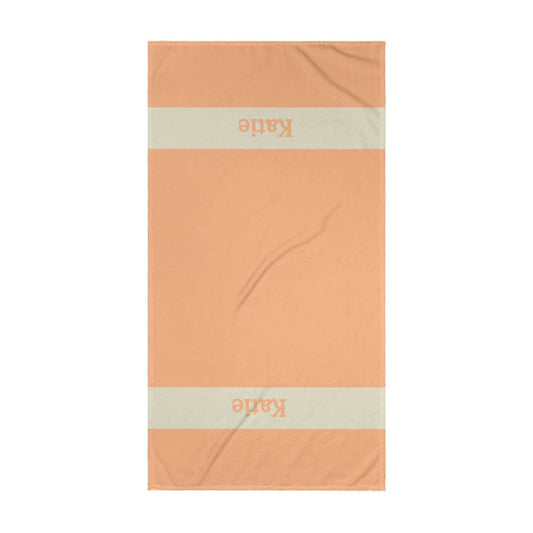 Personalized Colorful Beach Towel - Salmon