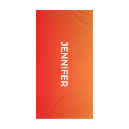 Personalized Umbre Color Beach Towel - Orange/Red