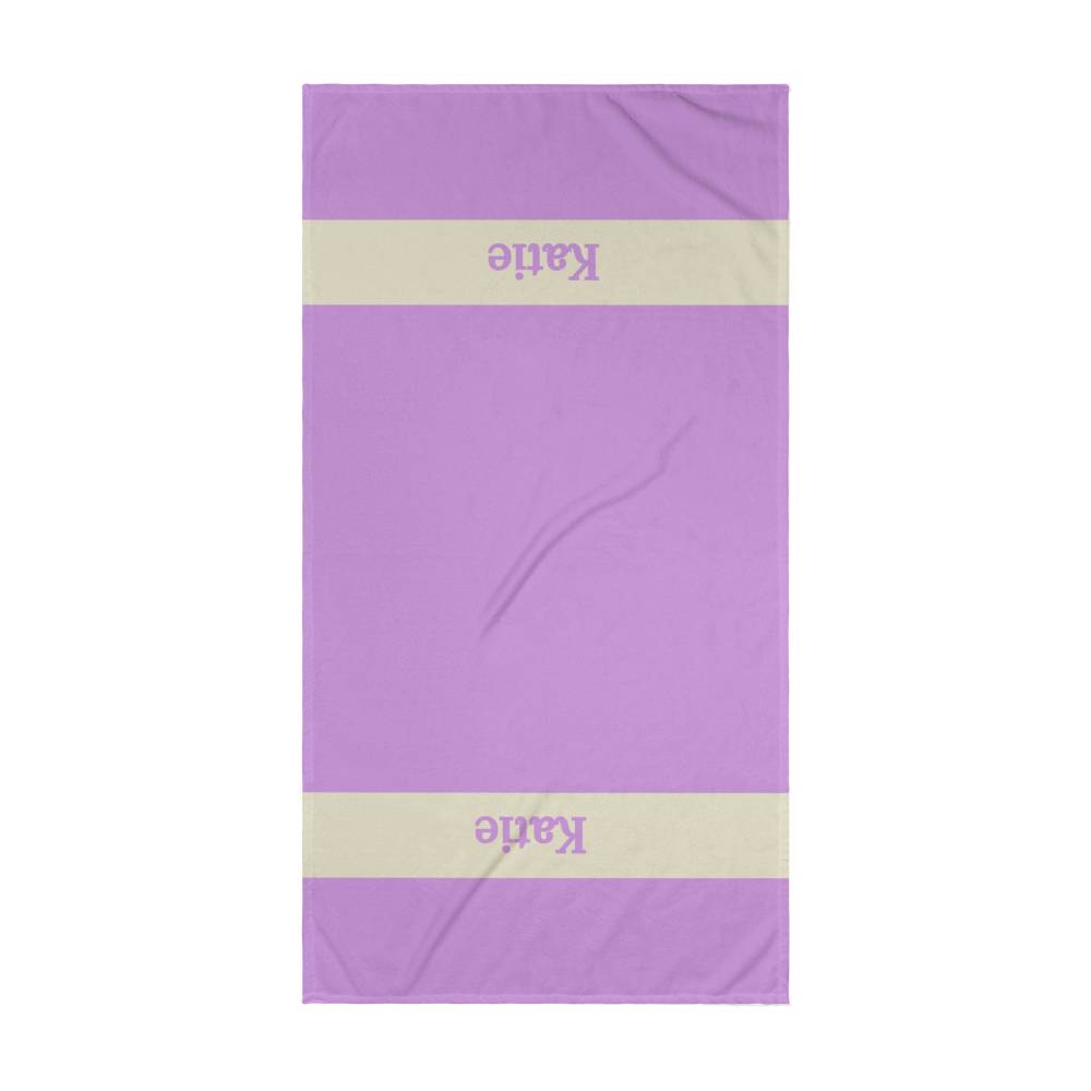 Personalized Colorful Beach Towel - Lilac