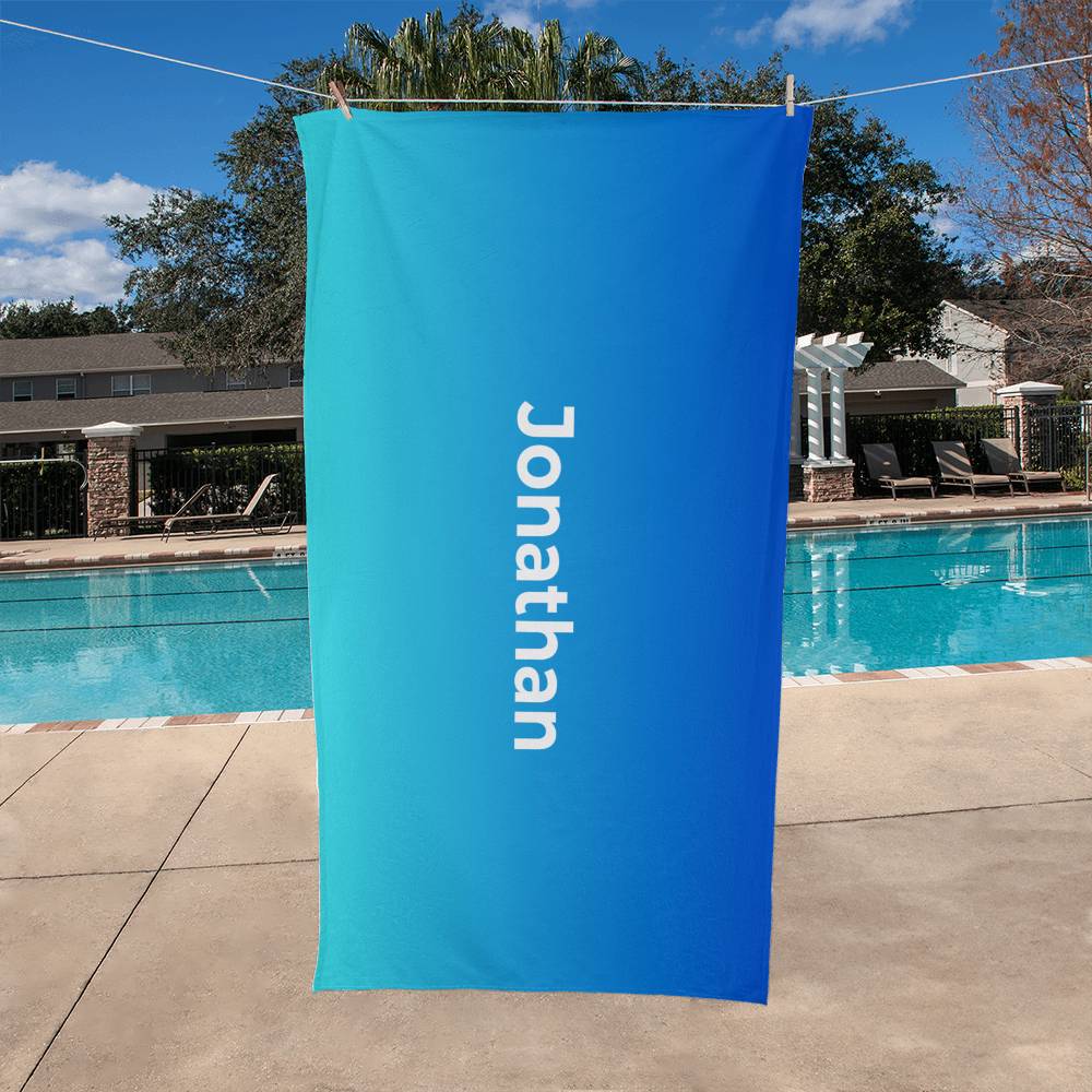 Umbre Color Beach Towel - Bright Blue/Aqua For Men