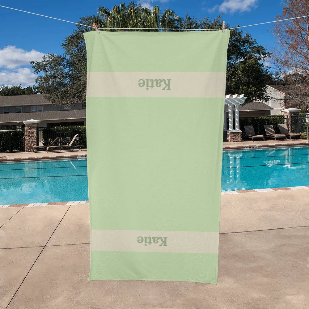 Personalized Colorful Beach Towel - Mint