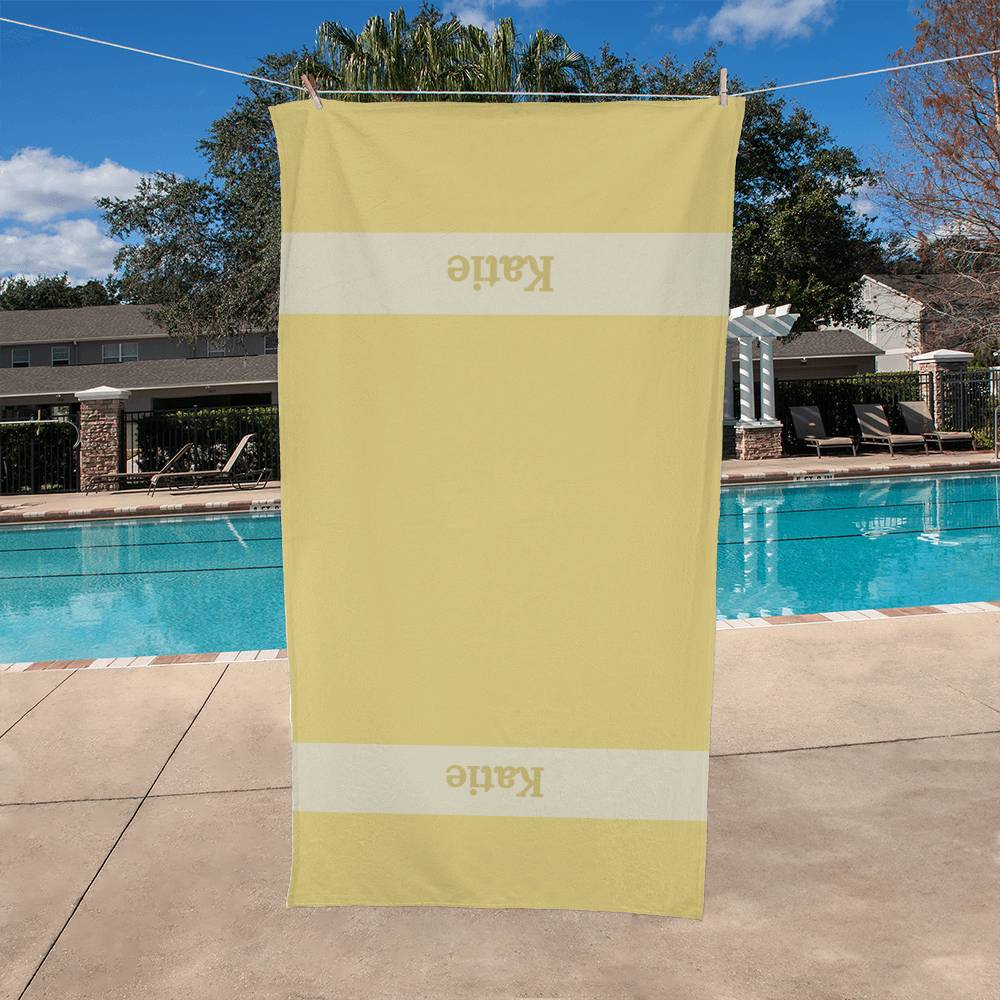 Personalized Colorful Beach Towel - Lemon