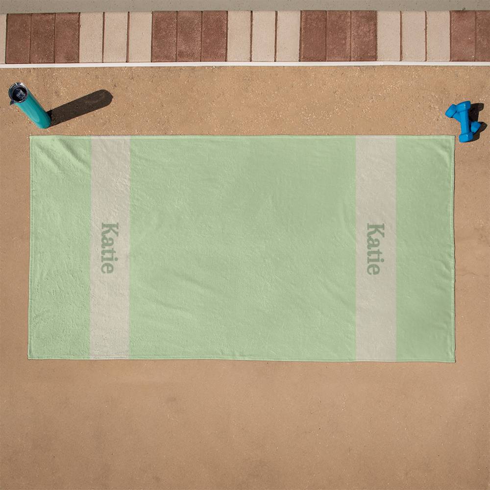 Personalized Colorful Beach Towel - Mint