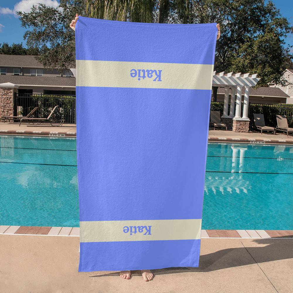 Personalized Colorful Beach Towel - Lavender