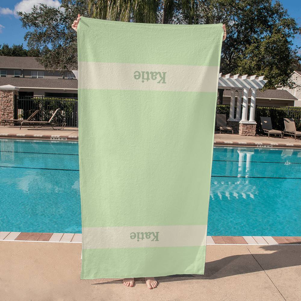 Personalized Colorful Beach Towel - Mint