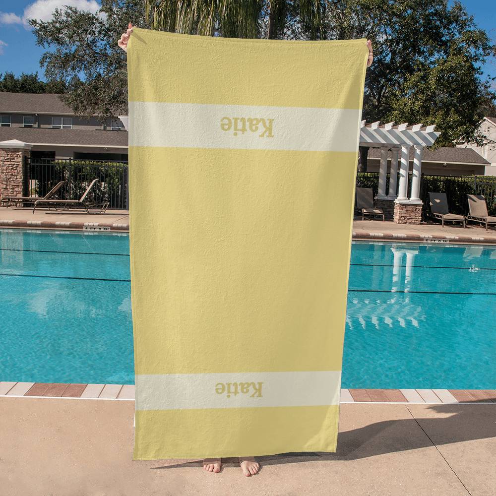 Personalized Colorful Beach Towel - Lemon