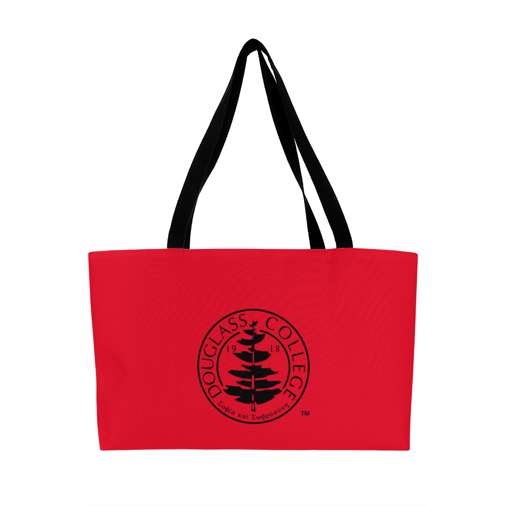 Douglass College Seal Logo Red Weekender Tote Bag
