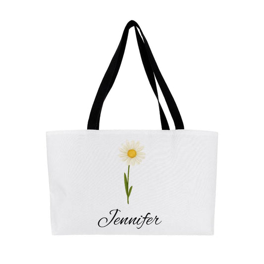 4 Personalized Birth Month Flower Weekender Tote Bag