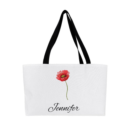 8 Personalized Birth Month Flower Weekender Tote Bag