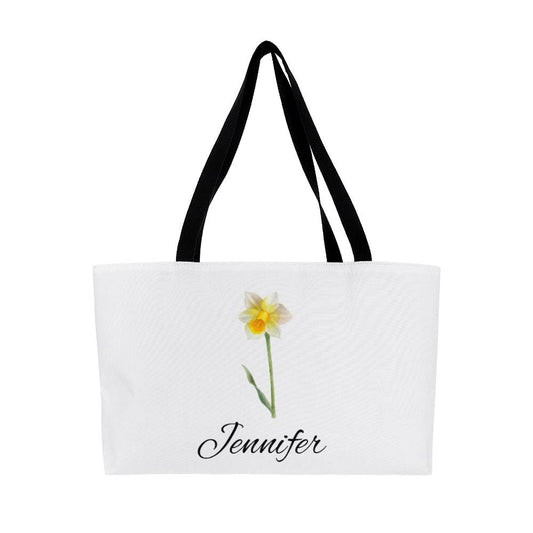 12 Personalized Birth Month Flower Weekender Tote Bag