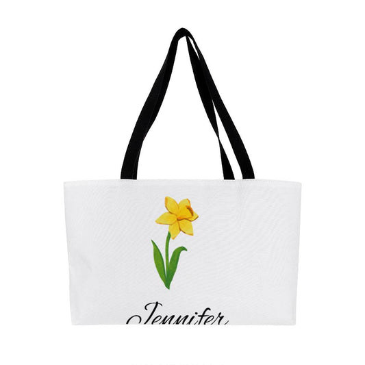 3 Personalized Birth Month Flower Weekender Tote Bag