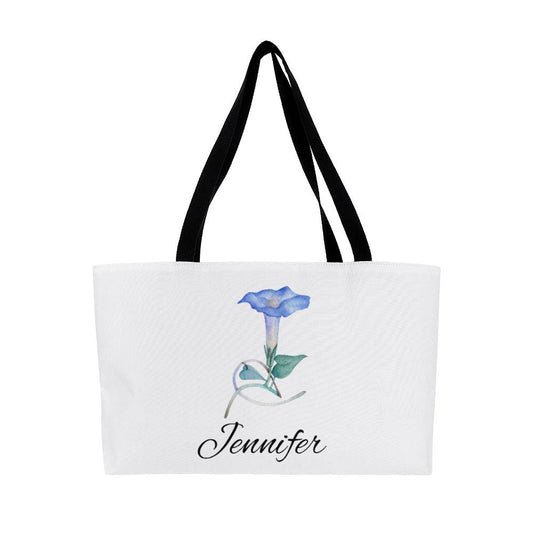 9 Personalized Birth Month Flower Weekender Tote Bag