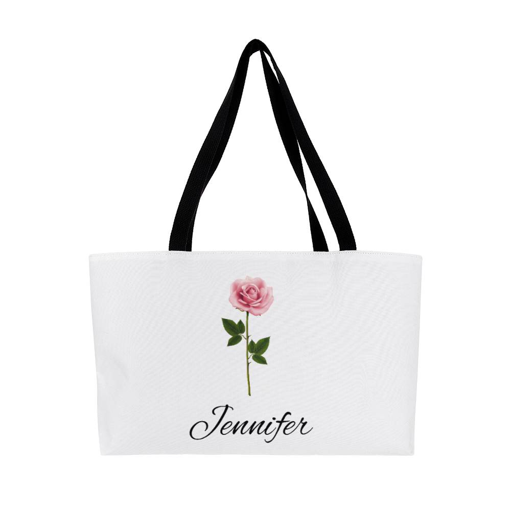 Personalized Birth Month Flower Weekender Tote Bag - Pick Your Birth Month