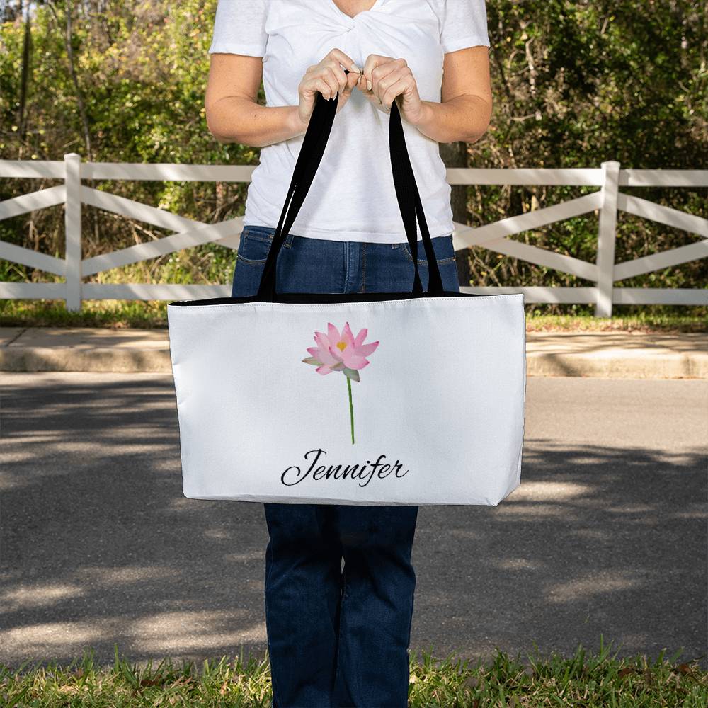 7 Personalized Birth Month Flower Weekender Tote Bag