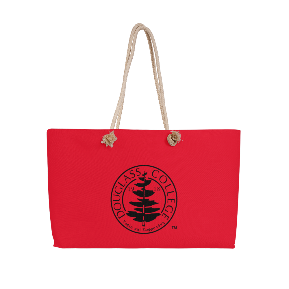 Douglass College Seal Logo Red Weekender Tote Bag