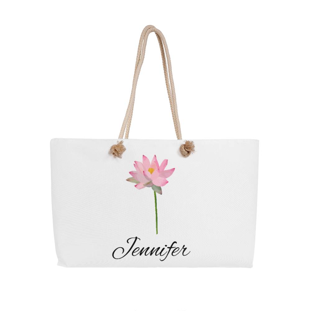 7 Personalized Birth Month Flower Weekender Tote Bag