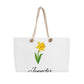 3 Personalized Birth Month Flower Weekender Tote Bag