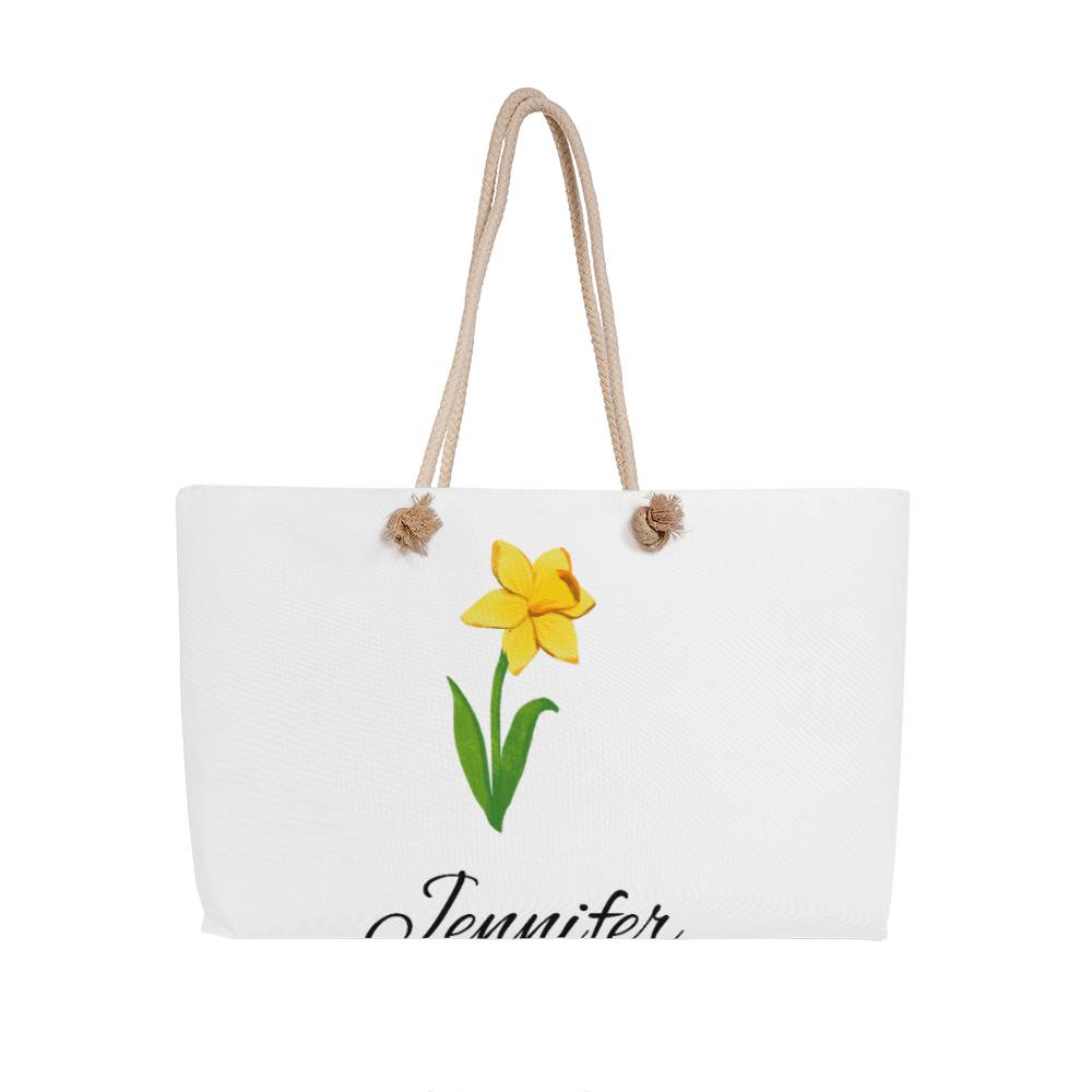 3 Personalized Birth Month Flower Weekender Tote Bag