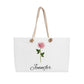 Personalized Birth Month Flower Weekender Tote Bag - Pick Your Birth Month