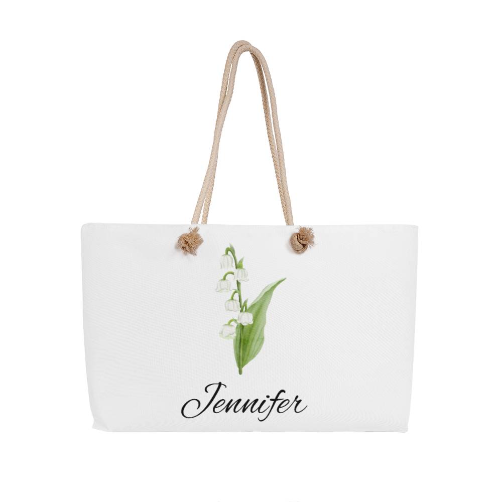 5 Personalized Birth Month Flower Weekender Tote Bag