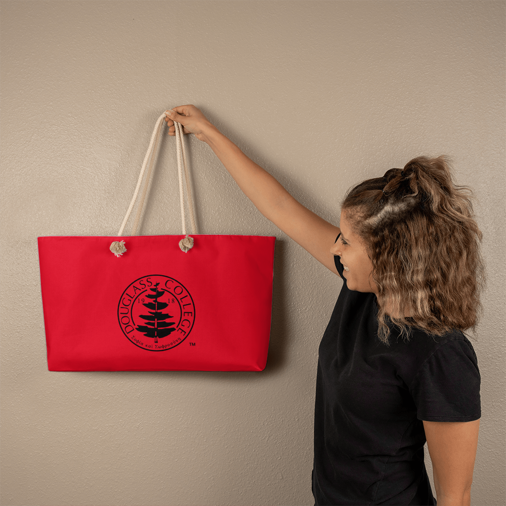 Douglass College Seal Logo Red Weekender Tote Bag