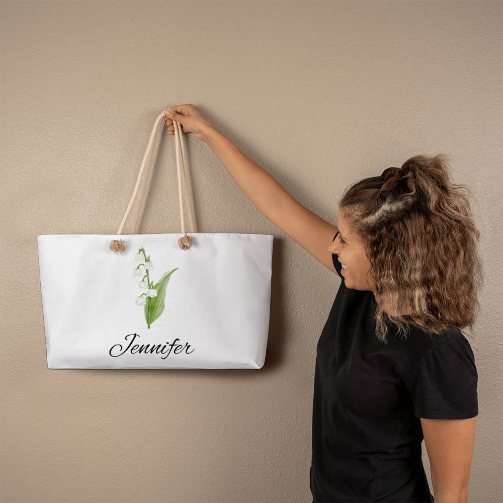 5 Personalized Birth Month Flower Weekender Tote Bag