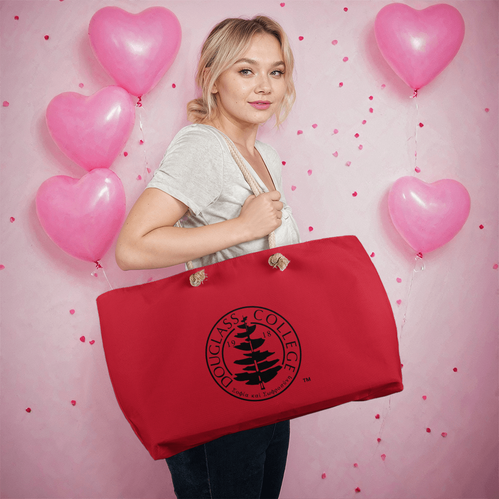 Douglass College Seal Logo Red Weekender Tote Bag