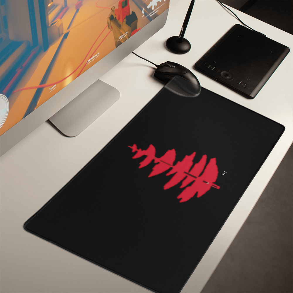 Douglass College Red Pine Tree - Black Gaming/Desk Mat