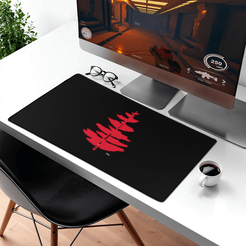 Douglass College Red Pine Tree - Black Gaming/Desk Mat