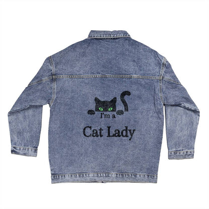 I 'm A Cat Lady - Oversize Women's Denim Jacket