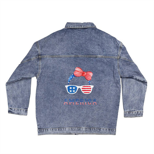 Ladies Fun Patriotic Denim Jacket