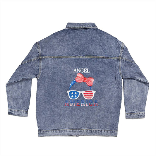 Personaiized Ladies Fun Patriotic Denim Jacket