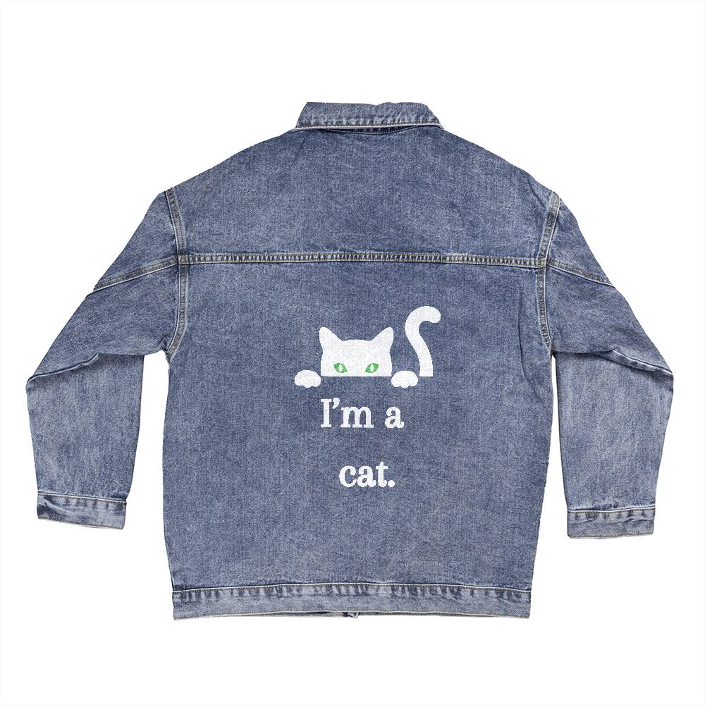 I am a Cat Women's Denim Jacket - White