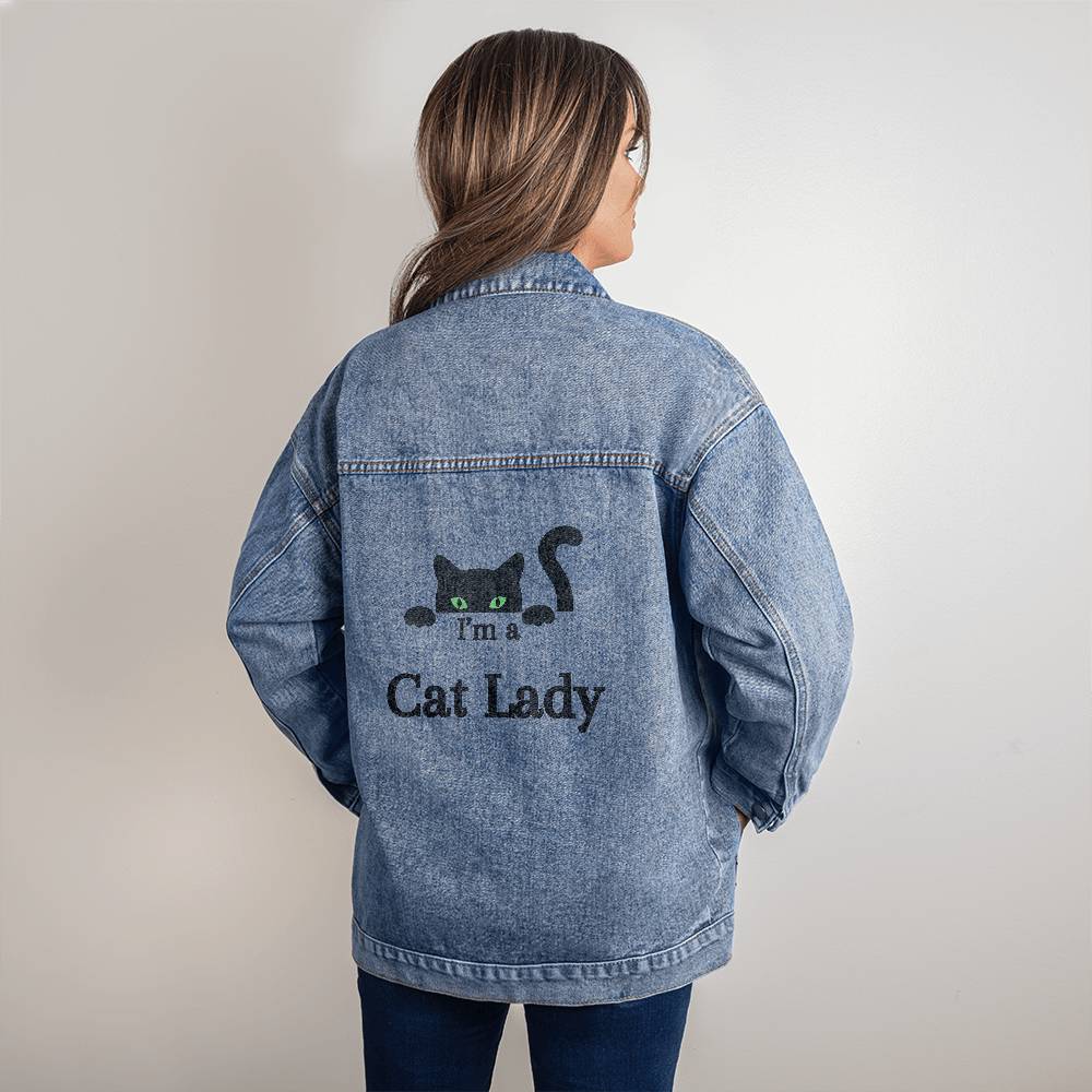 I 'm A Cat Lady - Oversize Women's Denim Jacket