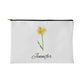 Personalized Birth Month Flower Fabric Zipper Pouch - Small - Dec