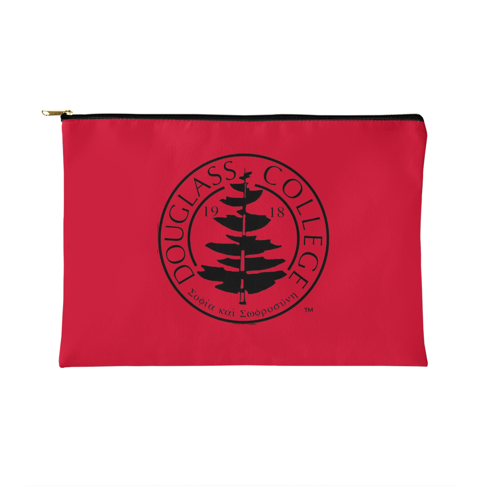 Douglass College Seal - Red Zippered Pouch