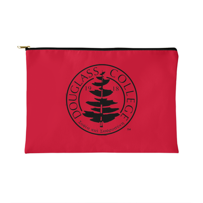 Douglass College Seal - Red Zippered Pouch