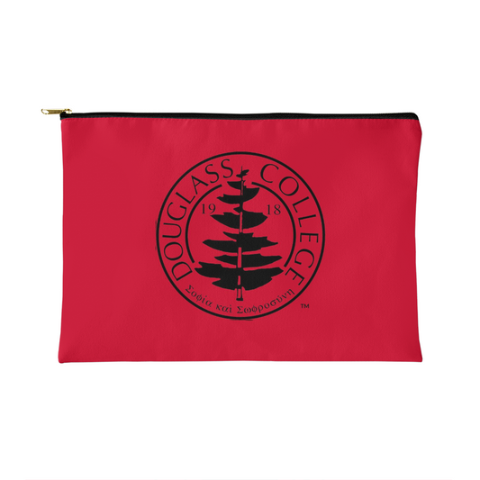Douglass College Seal - Red Zippered Pouch