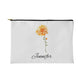 Personalized Birth Month Flower Fabric Zipper Pouch - Small - Nov