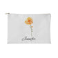 Personalized Birth Month Flower Fabric Zipper Pouch - Small - Nov