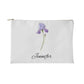 Personalized Birth Month Flower Fabric Zipper Pouch - Small - Feb