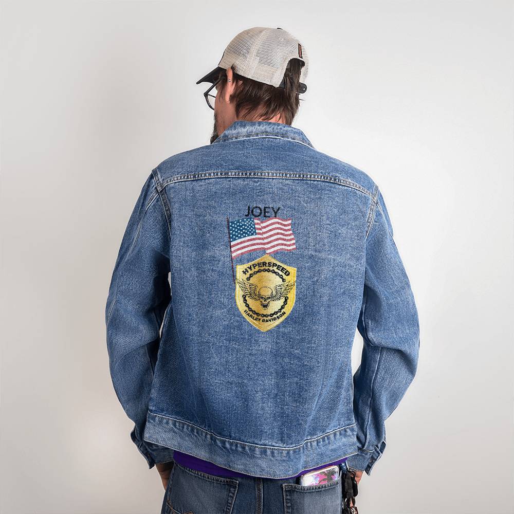 Personalized Men's Harley Hyperspeed Speed Denim Jacket